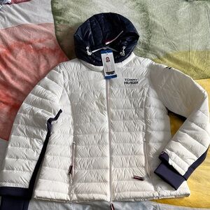 Tommy Hilfiger Quilted Jacket in White and Navy